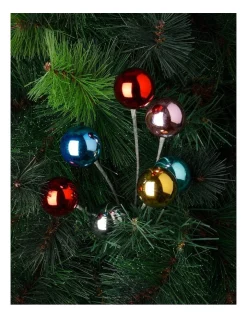 Coupon 🤩 Australian House & Garden Merry & Bright Plastic Disco Ball & Pine Spray PickSilver: 50 Cm 🌟 -The Christmas Shop Sales unnamed file 1005