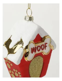 New 🛒 Myer Giftorium Merry & Bright Glass 🐕 Dog House OrnamentRed: 10cm 🥰 -The Christmas Shop Sales unnamed file 1009