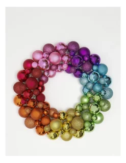 New 🛒 Myer Giftorium Merry & Bright Plastic Bauble WreathMulti: 40 Cm 🎉
