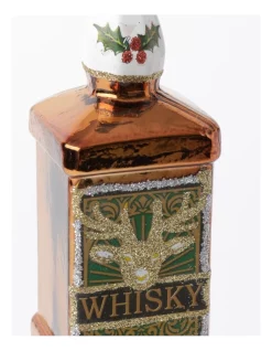 Flash Sale ✔️ Myer Giftorium Heirloom Glass Whisky Bottle OrnamentBrown: 13cm 😍 -The Christmas Shop Sales unnamed file 1030
