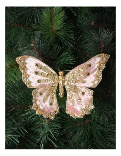 Best Pirce 🎉 Myer Giftorium Luxe Pink Glitter Fabric Butterfly With Jewels On Clip ❤️ -The Christmas Shop Sales unnamed file 1066