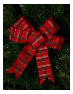 Flash Sale 🎉 Myer Giftorium Heirloom Fabric Tartan Ribbon Clip 22cm In Red 👏