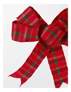 Flash Sale 🎉 Myer Giftorium Heirloom Fabric Tartan Ribbon Clip 22cm In Red 👏 -The Christmas Shop Sales unnamed file 1078
