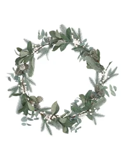Hot Sale β Australian House & Garden Eucalyptus White Berries And Silver Plastic Pinecones Leave Garland β