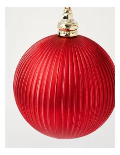 Best Sale ⌛ Myer Giftorium Heirloom Plastic Ribbed Bauble In Red 👍 -The Christmas Shop Sales unnamed file 1093