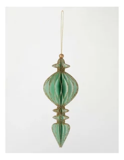 Flash Sale ✨ Myer Giftorium Luxe Paper Finial With Gold Glitter Ornament In Mint 👏 -The Christmas Shop Sales unnamed file 1098