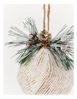Coupon 🌟 Australian House & Garden Eucalyptus Washed Wood-look Onion Ornament W/ Foliage In White 🌟 -The Christmas Shop Sales unnamed file 1108