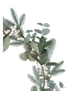 Hot Sale ⭐ Australian House & Garden Eucalyptus White Berries And Silver Plastic Pinecones Leave Garland ⌛ -The Christmas Shop Sales unnamed file 111