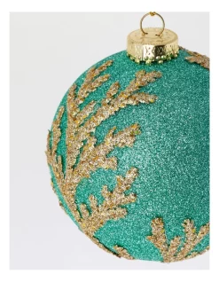 Deals 💯 Myer Giftorium Luxe Styrofoam Glitter Coral Bauble In Mint 👍 -The Christmas Shop Sales unnamed file 1111