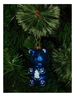 Best Sale 🔔 Myer Giftorium Merry & Bright Glass 🍬 Candy Bear Ornament In Blue 😀