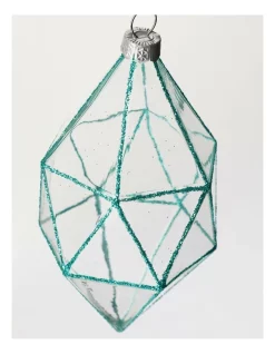 Cheap 👏 Myer Giftorium Luxe Glass Geometric Tear Drop Ornament ✔️ -The Christmas Shop Sales unnamed file 1129