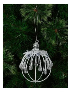 Promo 🎉 Myer Giftorium Luxe Jewelled Wire Bauble In White 🎉