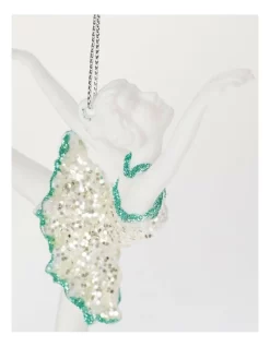 Flash Sale 🔥 Myer Giftorium Luxe 2A Ballerina Glitter Ornament In Mint/White ⭐ -The Christmas Shop Sales unnamed file 1138