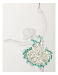 Flash Sale 🔥 Myer Giftorium Luxe 2A Ballerina Glitter Ornament In Mint/White ⭐ -The Christmas Shop Sales unnamed file 1140
