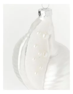 Best Pirce ⌛ Myer Giftorium Luxe Glass Conch Sheel Ornament In White ❤️ -The Christmas Shop Sales unnamed file 1146