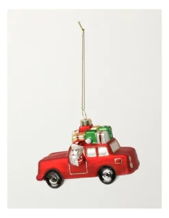 Discount 🎁 Myer Giftorium Merry & Bright Glass Santa On Car OrnamentRed: 11cm 🌟 -The Christmas Shop Sales unnamed file 1158