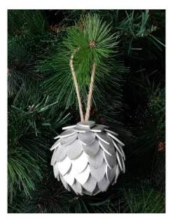 Hot Sale ❤️ Australian House & Garden Eucalyptus Plywood Pinecone OrnamentSilver: 9cm 🛒