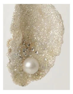 Coupon 💯 Myer Giftorium Luxe Glittered Oyster Shell W/ Pearl OrnamentWhite: 10cm 🛒 -The Christmas Shop Sales unnamed file 1170