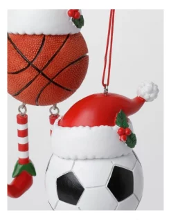 New ❤️ Myer Giftorium Merry & Bright Assorted Resin Sporty Ball W/Hat & Elf Legs OrnamentMulti: 11cm 😉 -The Christmas Shop Sales unnamed file 1178