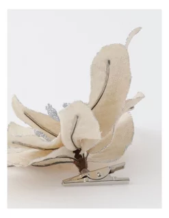 New 🎁 Australian House & Garden Eucalyptus Fabric Poinsettia W/ Glitter ClipNatural: 17cm 💯 -The Christmas Shop Sales unnamed file 1181