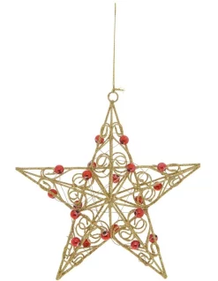Cheapest 🌟 Myer Giftorium 10 Cm Heirloom Metal Wire & Beads Star Hanging Ornament 👏