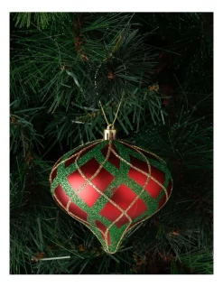 Flash Sale 🔔 Myer Giftorium Heirloom Glitter Plaid Onion Hanging Ornament 🛒 -The Christmas Shop Sales unnamed file 1211