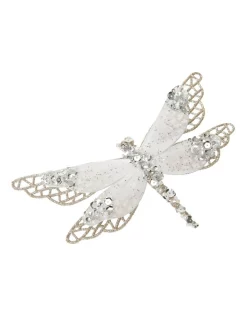Flash Sale 🔥 Myer Giftorium Luxe Glittered Mesh & Fabric Dragonfly Clip Gold: 6.5 Cm 👏