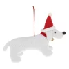 Promo 🔥 Myer Giftorium Merry & Bright Fabric 🐶 Dog Wearing Red Santa Hat 10cm In White 🥰