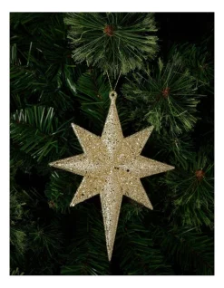 Buy ✨ Myer Giftorium Heirloom Plastic 8-Pointed Star Hanging Ornament 16cm In Gold 💯
