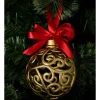 Cheapest 🔔 Myer Giftorium Heirloom Plastic Ornate Swirl Bauble With Bow In Gold 🥰 -The Christmas Shop Sales unnamed file 1279
