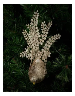 Wholesale β Myer Giftorium Luxe Glittered Fern Tail Bird Clip In Champagne π