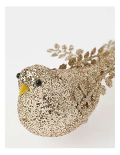 Wholesale ⌛ Myer Giftorium Luxe Glittered Fern Tail Bird Clip In Champagne 🎉 -The Christmas Shop Sales unnamed file 1284