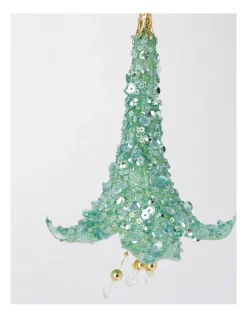 Best Sale 🤩 Myer Giftorium Luxe Glittered Angel's Trumpet Flower Ornament In Mint ⭐ -The Christmas Shop Sales unnamed file 1290