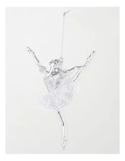 Hot Sale 🛒 Myer Giftorium Luxe Metallic Ballerina With Lace Tutu In Silver 🔥 -The Christmas Shop Sales unnamed file 1292