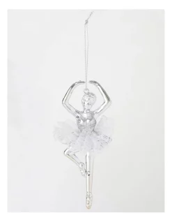 Hot Sale 🛒 Myer Giftorium Luxe Metallic Ballerina With Lace Tutu In Silver 🔥 -The Christmas Shop Sales unnamed file 1293