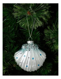 Promo 🔔 Myer Giftorium Luxe Jewelled Faux Clam Shell Ornament In Mint ✨