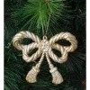 New 👍 Myer Giftorium Heirloom Glitter Plastic Tassled Bow OrnamentGold: 9 Cm 😍