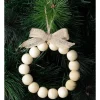 New 😀 Australian House & Garden Eucalyptus Wooden Bead Wreath OrnamentWhite/Natural: 10cm 💯 -The Christmas Shop Sales unnamed file 1332