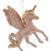 Best Pirce 👍 Myer Giftorium Luxe Plastic Glitter Winged Unicorn Hanging OrnamentPink: 13 Cm 🧨