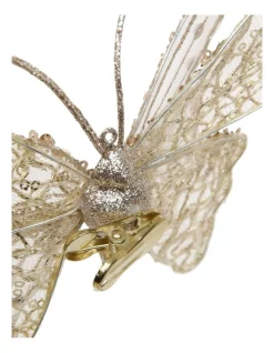 Discount 🌟 Myer Giftorium Luxe Gold Glitter Mesh Butterfly Clip-On Ornament 💯 -The Christmas Shop Sales unnamed file 1352