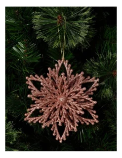 Best reviews of 🧨 Myer Giftorium Luxe Plastic & Glitter Layered Snowflake 10 Cm In Pink 🤩