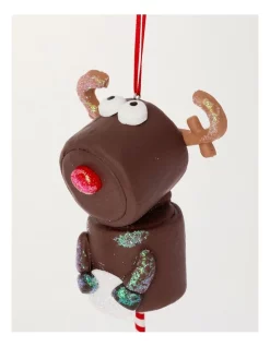 Budget 👍 Myer Giftorium Merry & Bright Claydough Reindeer Ornament In Brown 🎁 -The Christmas Shop Sales unnamed file 1368