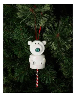 Best Pirce ❤️ Myer Giftorium Merry & Bright Claydough Polar Bear Ornament In White 🛒