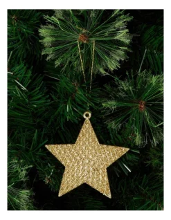 Hot Sale 🧨 Myer Giftorium Heirloom Glitter Star Ornament 9cm In Gold 🛒
