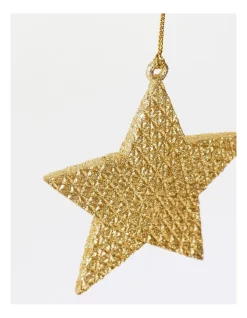 Hot Sale 🧨 Myer Giftorium Heirloom Glitter Star Ornament 9cm In Gold 🛒 -The Christmas Shop Sales unnamed file 1380