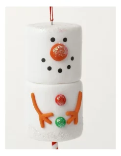 Best Sale 😍 Myer Giftorium Merry & Bright Claydough Marshmallow Snowman OrnamentWhite: 12cm ✨ -The Christmas Shop Sales unnamed file 1392