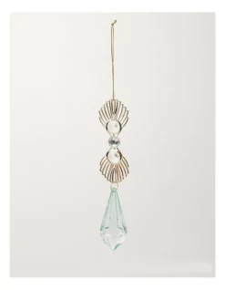 Buy ⭐ Myer Giftorium Luxe Acrylic & Metal Jewel Drop OrnamentMint/Gold: 16cm 🥰 -The Christmas Shop Sales unnamed file 1394