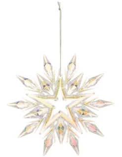 Cheapest 🎁 Myer Giftorium Luxe Plastic Iridescent Snowflake Hanging Ornament: 11cm 🥰