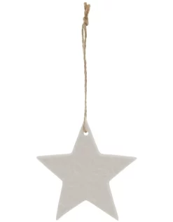 Budget 🛒 Australian House & Garden Eucalyptus Ceramic Embossed Leaf Hanging OrnamentWhite: 8 Cm 🥰