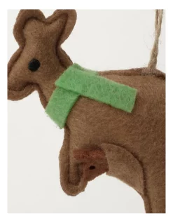 Outlet ✔️ Australian House & Garden Eucalyptus 8cm Light Brown Fabric Stitched Kangaroo Wearing A Red Scarf ⭐ -The Christmas Shop Sales unnamed file 1429